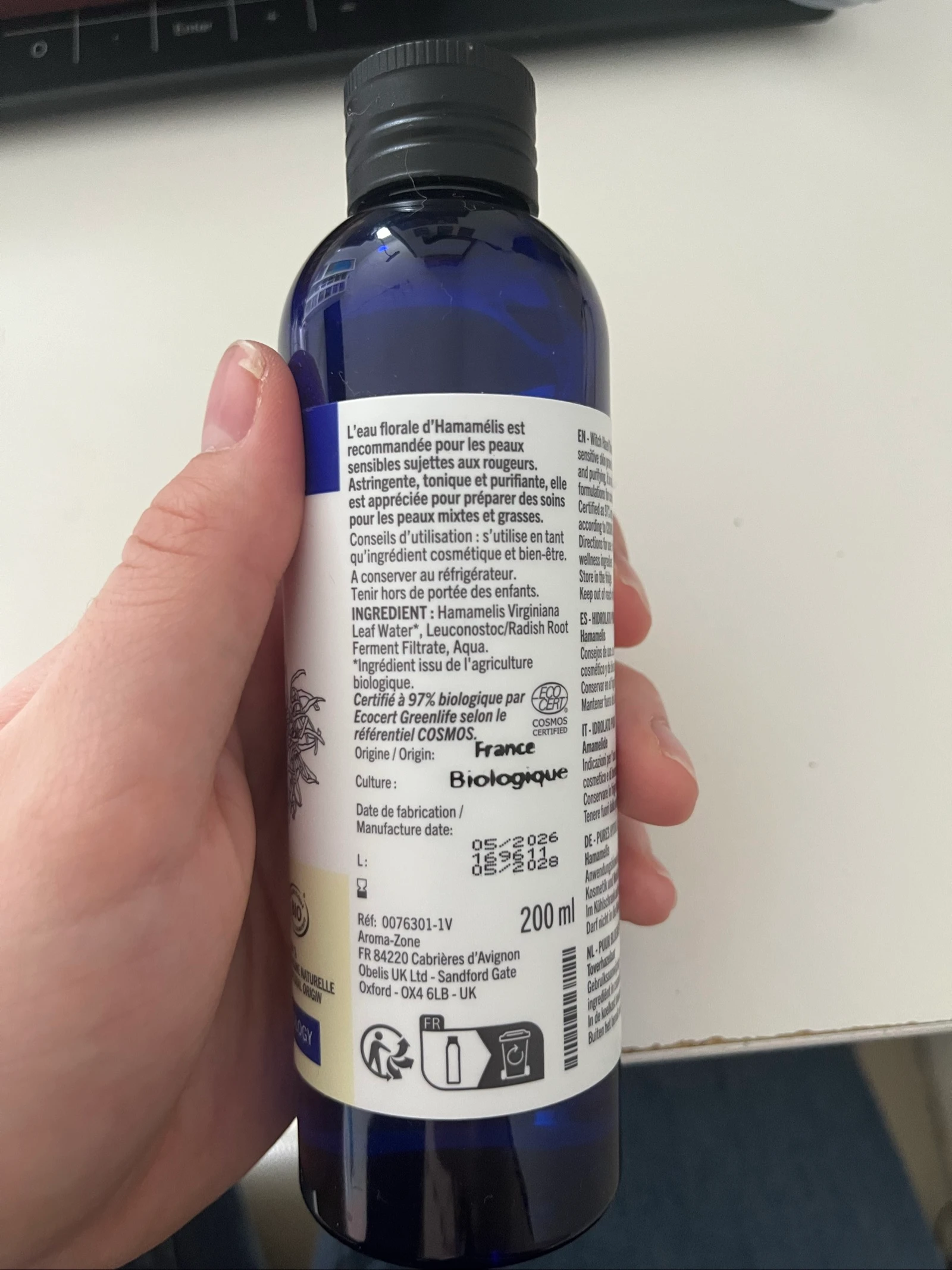 Hydrolat Hamamélis BIO • Séborégulateur • Aromazone – photo 4